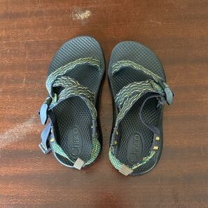 Chaco Kids Sandals - Black with Green Accents